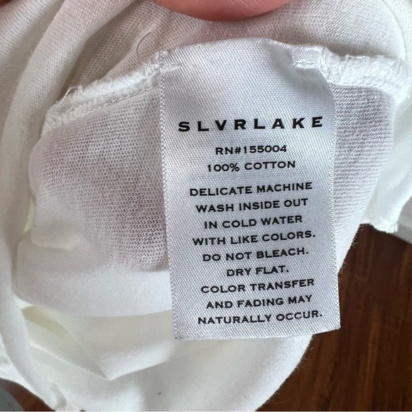 SLVRLAKE simple long sleeve tee in natural white size M 100% Cotton - Picture 5 of 5